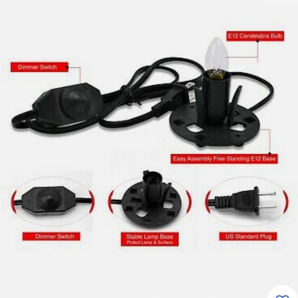 Natural Himalayan Pink Salt Lamp, Rose  7.5"×5" with Dimmer Switch - Picture 7 of 8